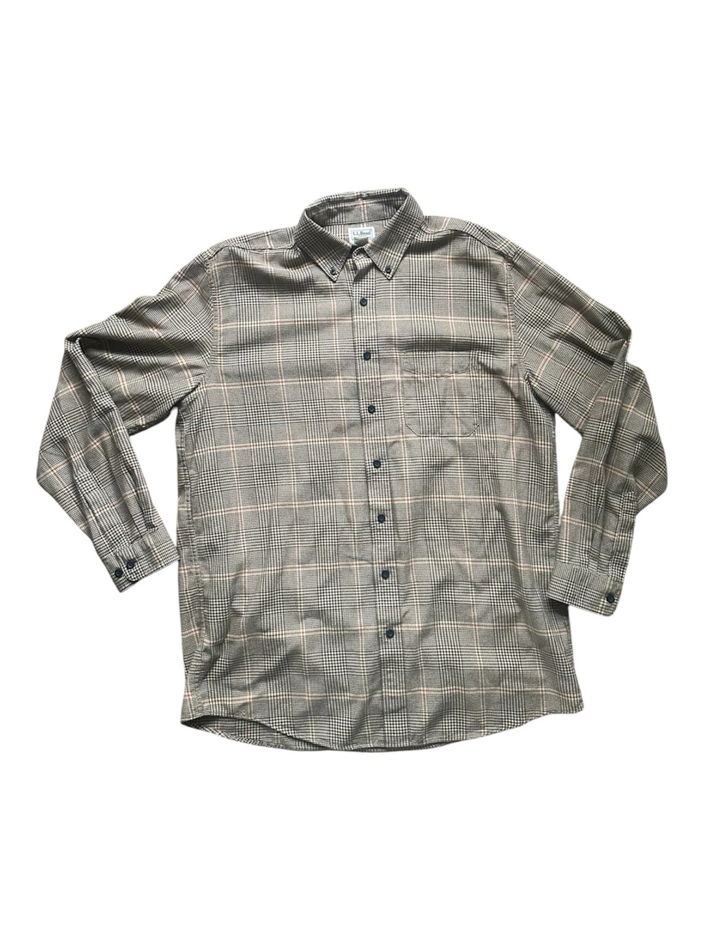 L.L. BEAN Men's Glen Plaid Wicked Good Flannel Shirt in Traditional Fit